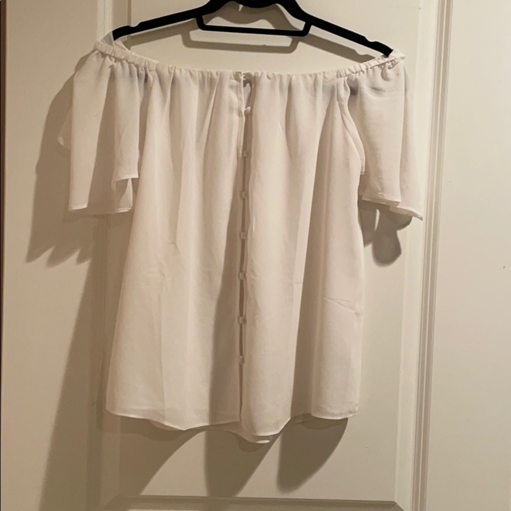 Off the shoulder white top